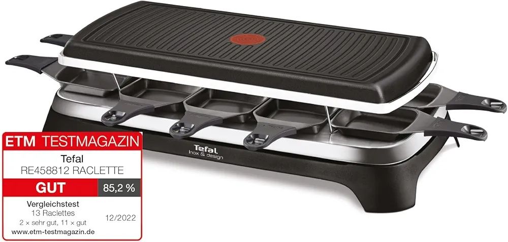 Tefal grill elektryczny raclette 8 patelek 1350w re458812