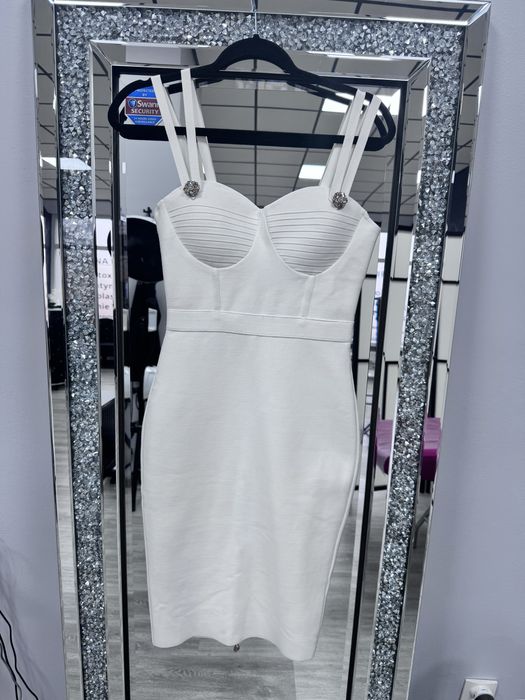 Piekna Biala Sukienka Bandażowa