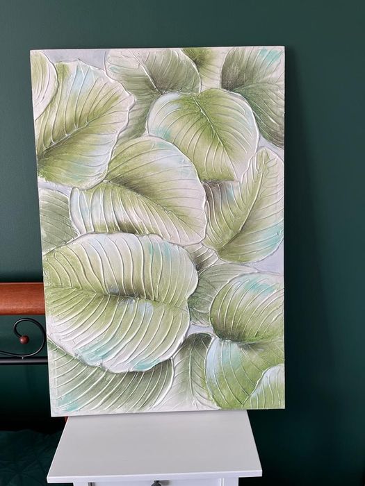 Obraz ręcznie malowany 60x90 Monstera