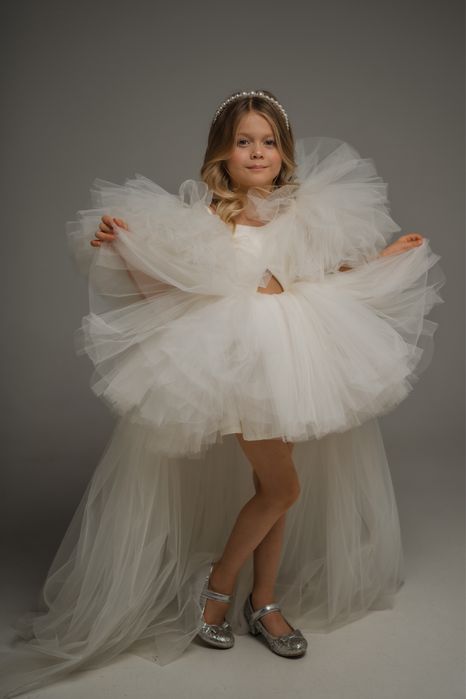 Сукня біла святкова 4 5 6 років фемілі лук family look 104 110 116 122