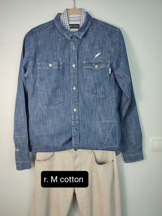 Publish M denim koszula męska casual basic z kieszeniami i przeszyciam