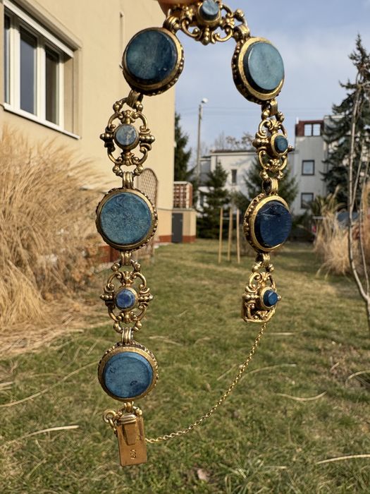 Stara srebrna bransoletka art deco przedwojenna topaz vintage unikat!
