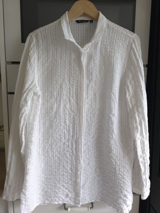 Koszula lniana Massimo Dutti r.42 biała przewiewna