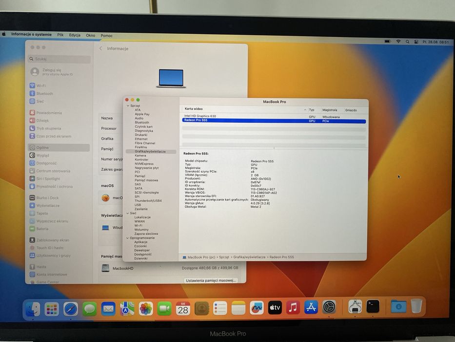 MacBook Pro 15” A1707 [2017r] bardzo zadbany