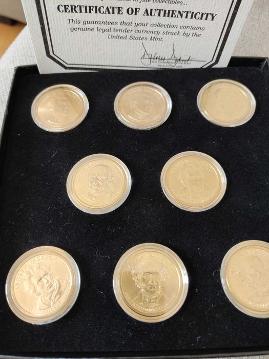 2008 1$ prezydencki USA, 8 sztuk, P&D mint, satynowe wykończenie