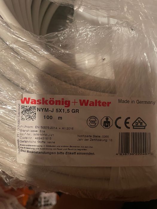 Przewód elektryczny kabel nym-j 5x1,5