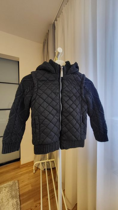 Kurtka pikowana z kapturem czarna George r. 116-122