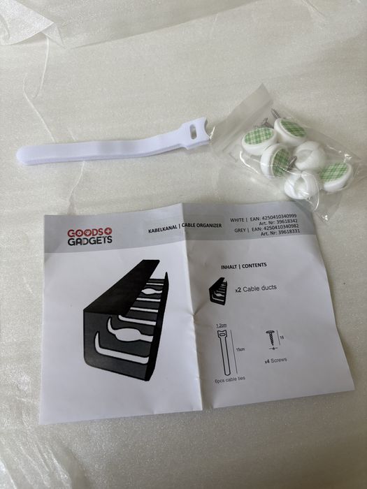 2x Organizer na kable, kanał kablowy pod biurko