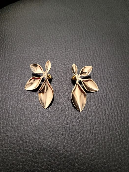 Złote kolczyki listki 4cm  Asos Nowe