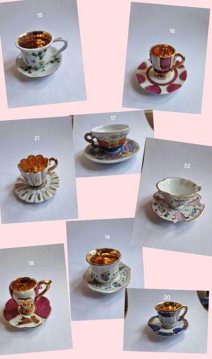 Chavenas antigas em porcelana.