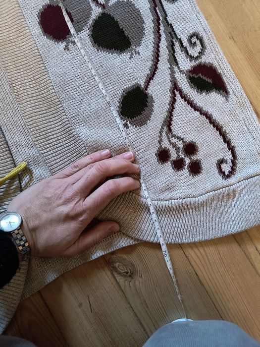 Vintage retro kardigan made in England angielski owoce oversize