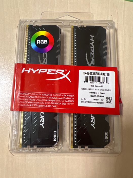 Оперативна пам’ять HyperX 16 GB DDR4 2400 MHz Fury RGB Black