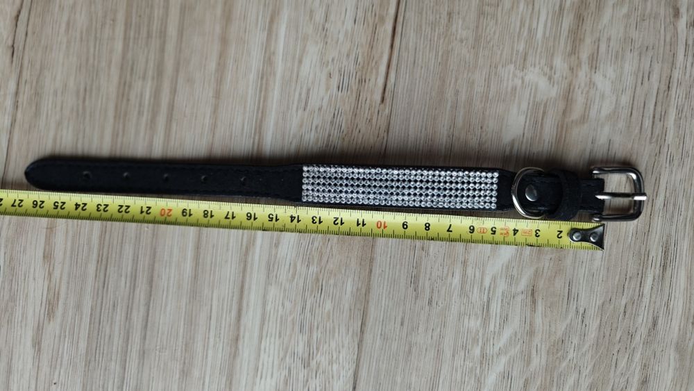 Obroża z cyrkoniami na malutkiego pieska 25 cm