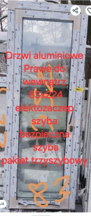Drzwi zewnętrzne aluminiowe Aluprof 148x221
