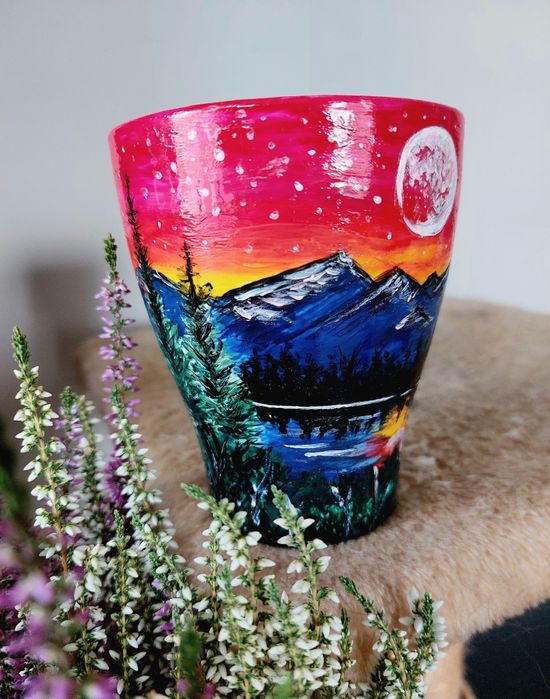 Kubek Góry RĘCZNIE MALOWANY Handmade Motyw Górski