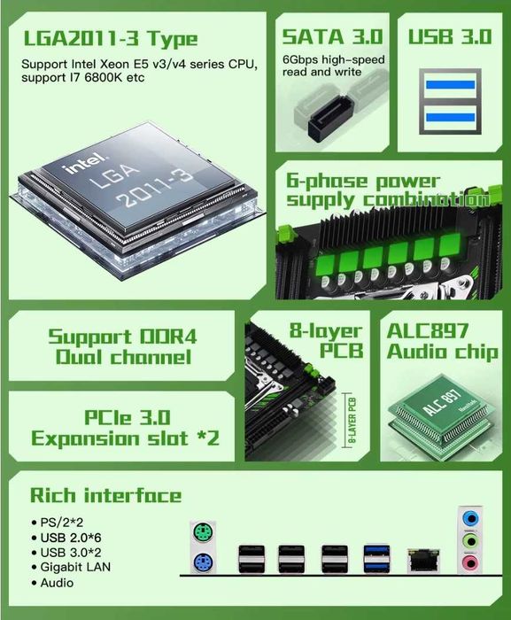 Материнська плата X99 Machinist PR9 для XEON v3 та v4 (під ремонт)