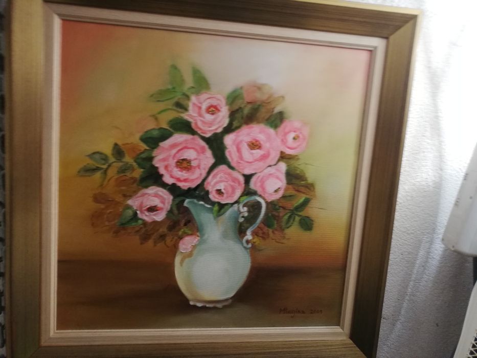 Quadro pintura tela / flores