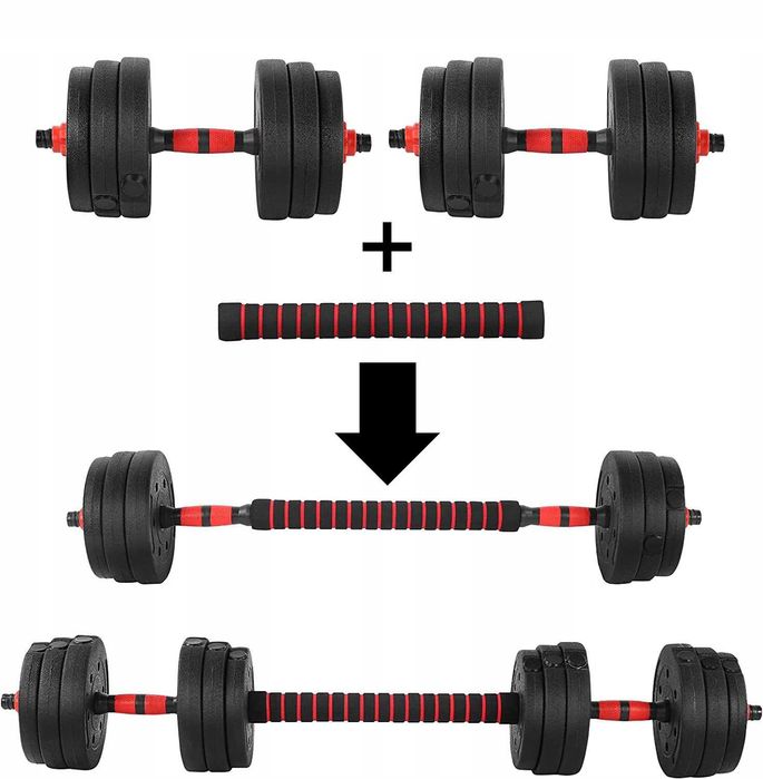 ZESTAW HANTLI Regulowanych 20 KG + SZTANGA Komplet Ciężary