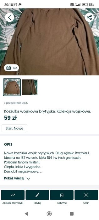 Koszulka wojskowa Brytanii.