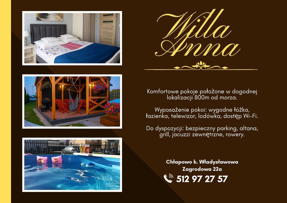 Pokoje nad morzem z Jacuzzi Willa Anna