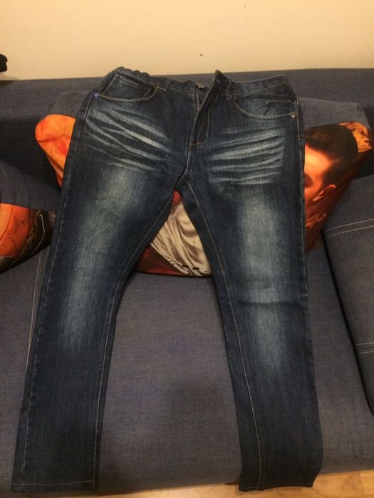 Dwie pary spodni ciemne jeansy 164cm