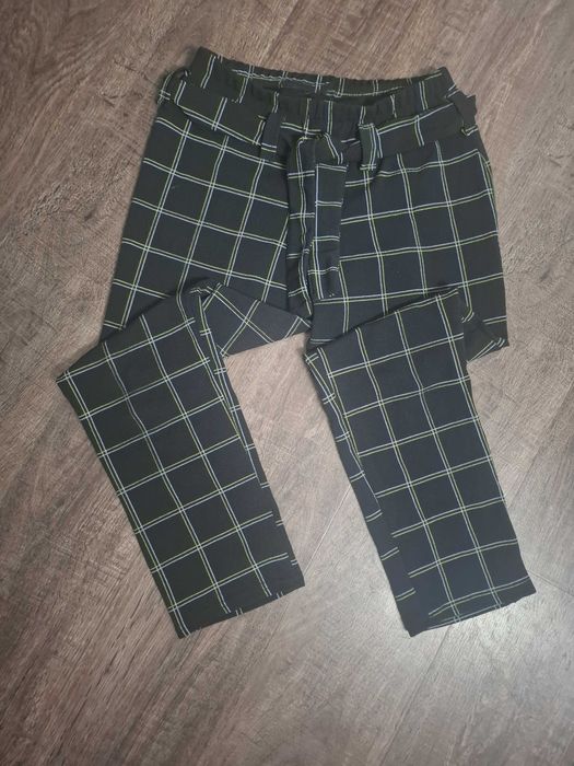 Spodnie w kratę z wiązaniem M (zmetki 42) (479)