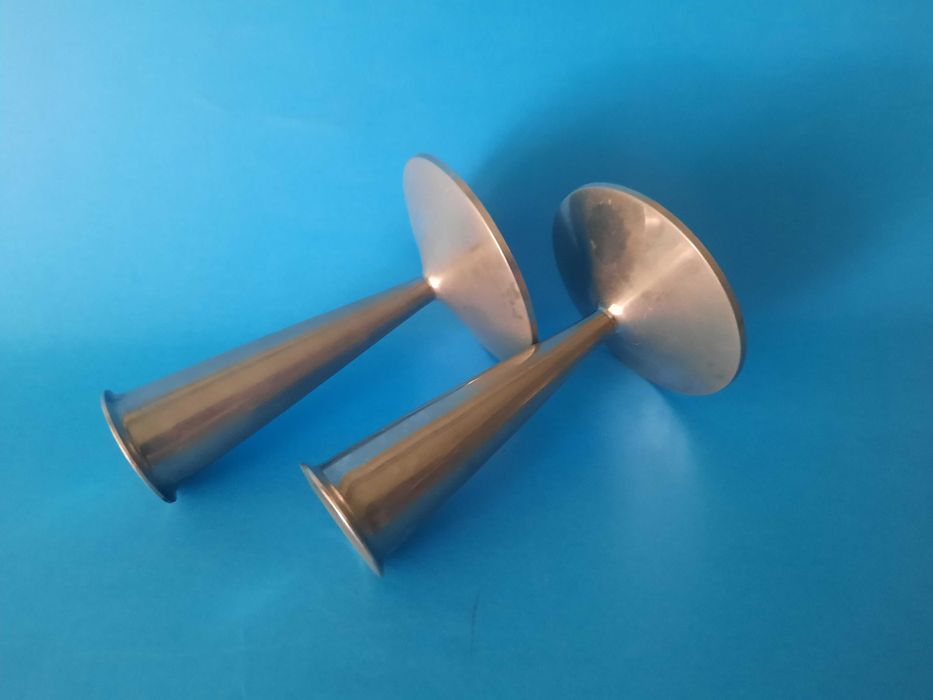 metalowe świeczniki- komplet 2 szt.- vintage