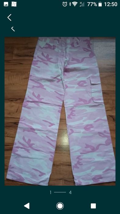 Spodnie moro różowe