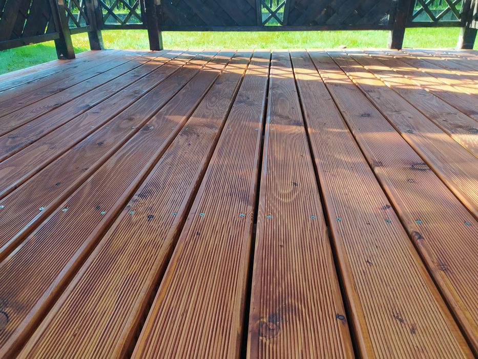 Deska tarasowa modrzew gładka lub ryflowana