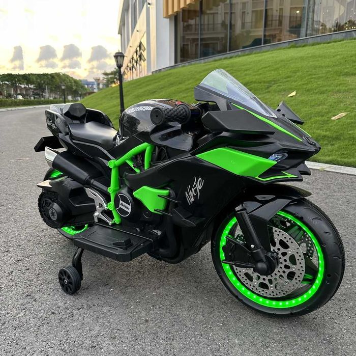 Motocykl KAWASAKI NINJA H2R Ścigacz Elektryczny Auto Akumulator DZIECI