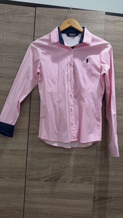 Сорочка Polo Ralph Lauren xs-s,рожева в білу смужку, стан нової речі, 100% котон