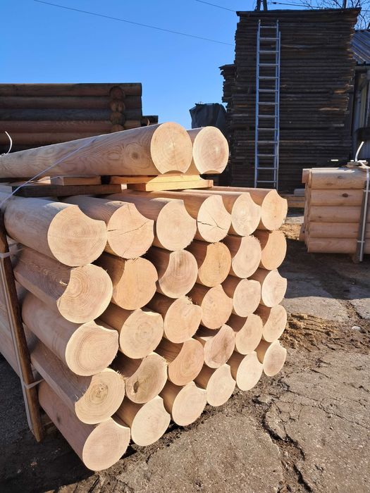 Palisada dębowa z frezem, kołek, bal, balik