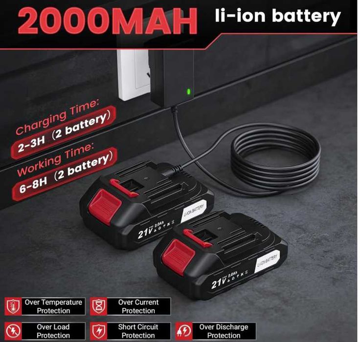 Tesoura Poda eletrica 21V c/ 2 batreias incluidas