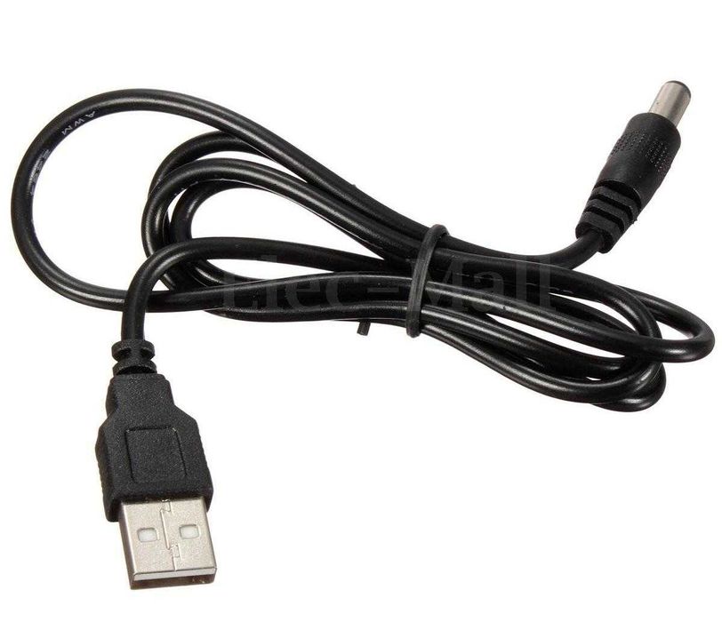 Cabo USB para Ficha DC 5.5 barrel Jack Redondo