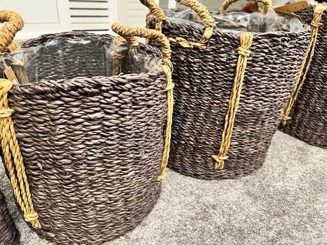Fantastyczny zestaw koszy na doniczki z trawy morskiej 4szt Nowe