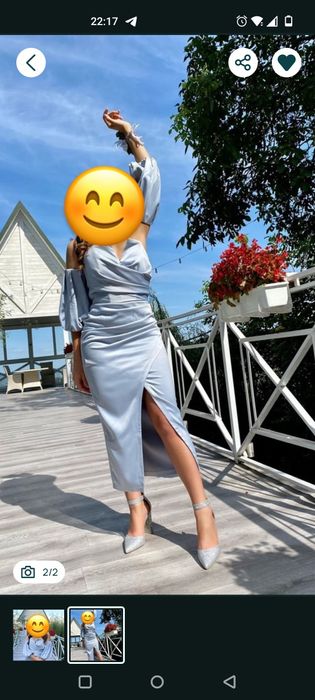 Ніжна святкова блакитна сукня розмір М