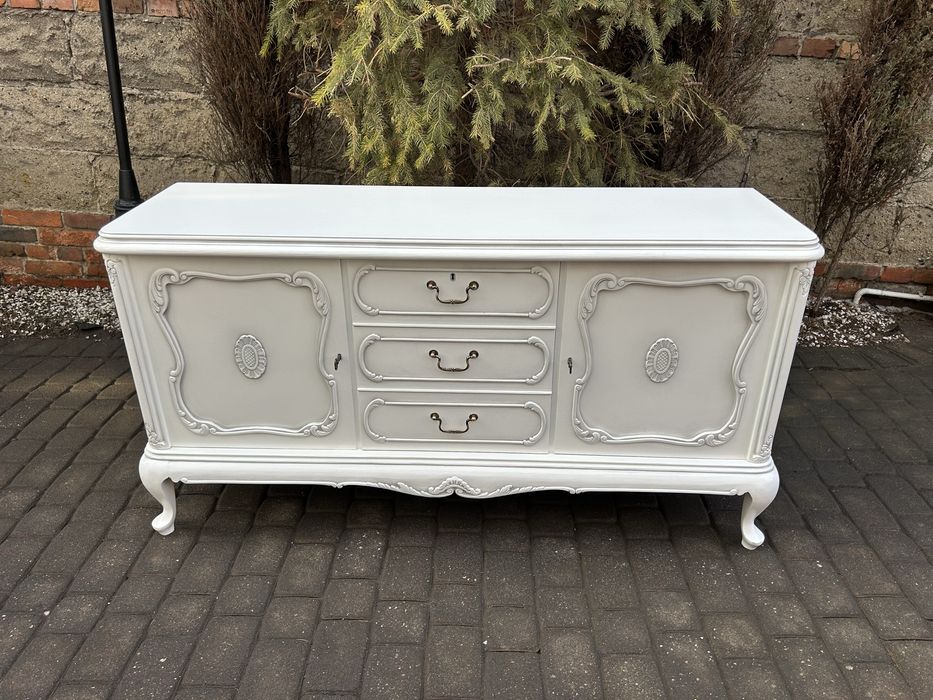 Biała Komoda Ludwikowska Ludwik Stolik TV RTV kredens Po Renowacji