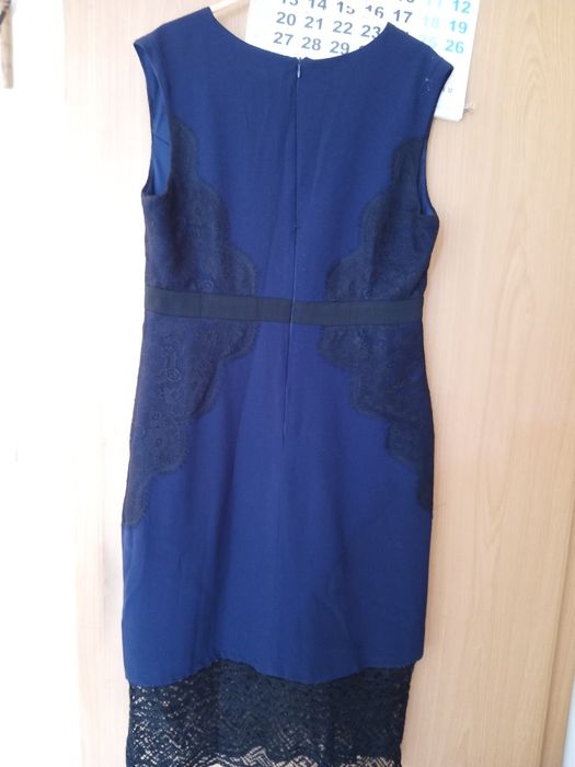 Vestido azul e preto, tamanho 42