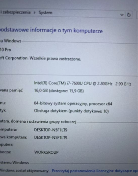 Dell latitude 7480| dotykowy ekran | i7 | 16 gb ram| ssd 476 gb