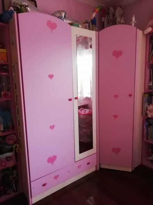 Quarto de Criança Completo Rosa & Madeira clara