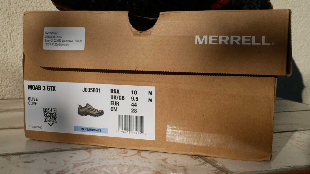 buty trekkingowe Merrell moab 3 gtx (gore-tex), nr 44, gwarancja