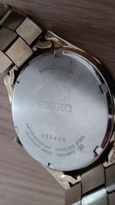 Seiko Quartz 7N43 - vidro Safira