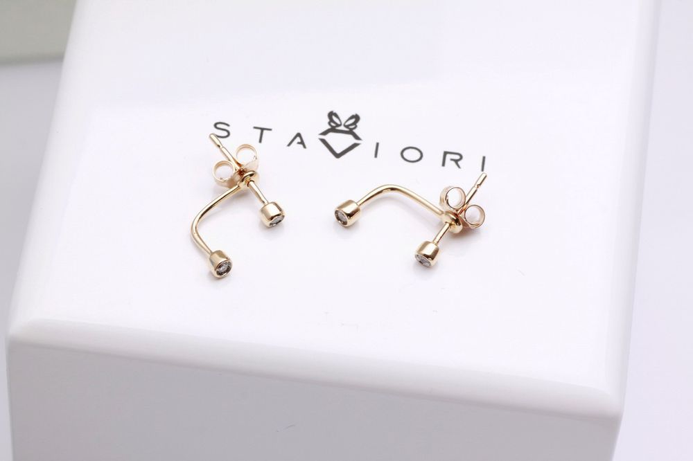 Złote kolczyki Staviori z diamentem