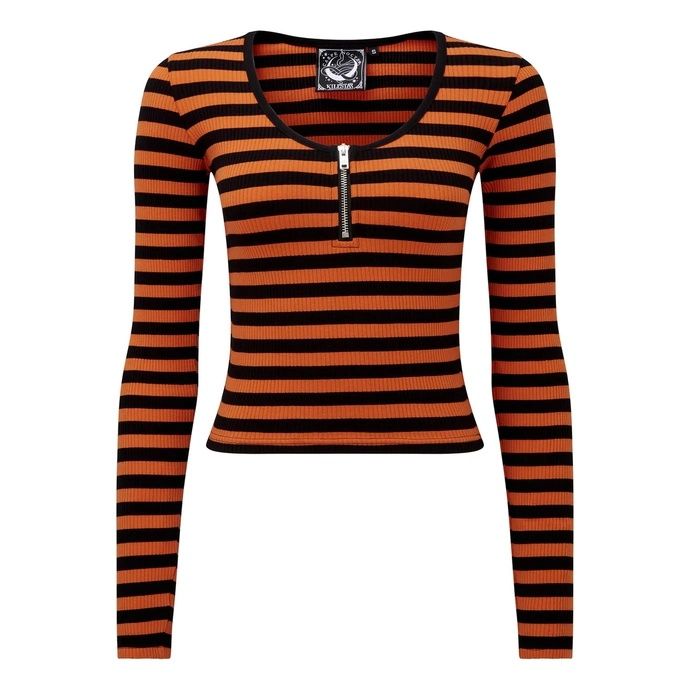 Bluzka killstar Izora Ribbed - Orange XS