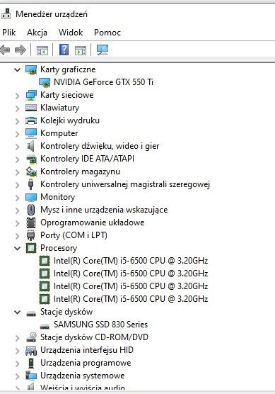 Intel i5-6500 RAM 16GB GTX550Ti SSD256GB