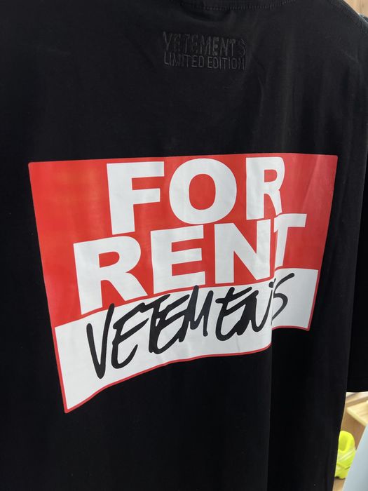 Футболка VETEMENTS “For Rent” Black / Red