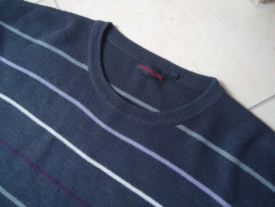 Męski bordowy sweter w paski Matalan jak XL