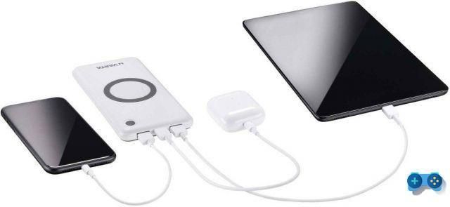 powerbank varta wireless power bank 10000 + cabo de carregamento,