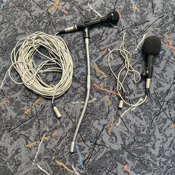 Zestaw mikrofonów master audio : 2 mikrofony, przewód, gęsia szyja