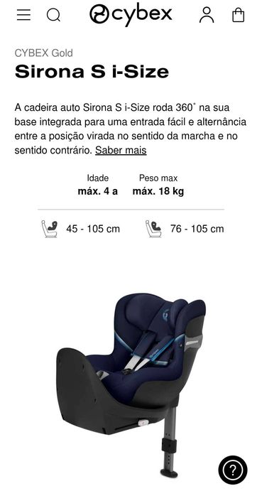Cadeira Auto Cybex Sirona x2